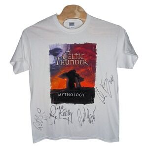 Celtic Thunder Mythology Signed T Shirt Large White Autographed Irish Music Show